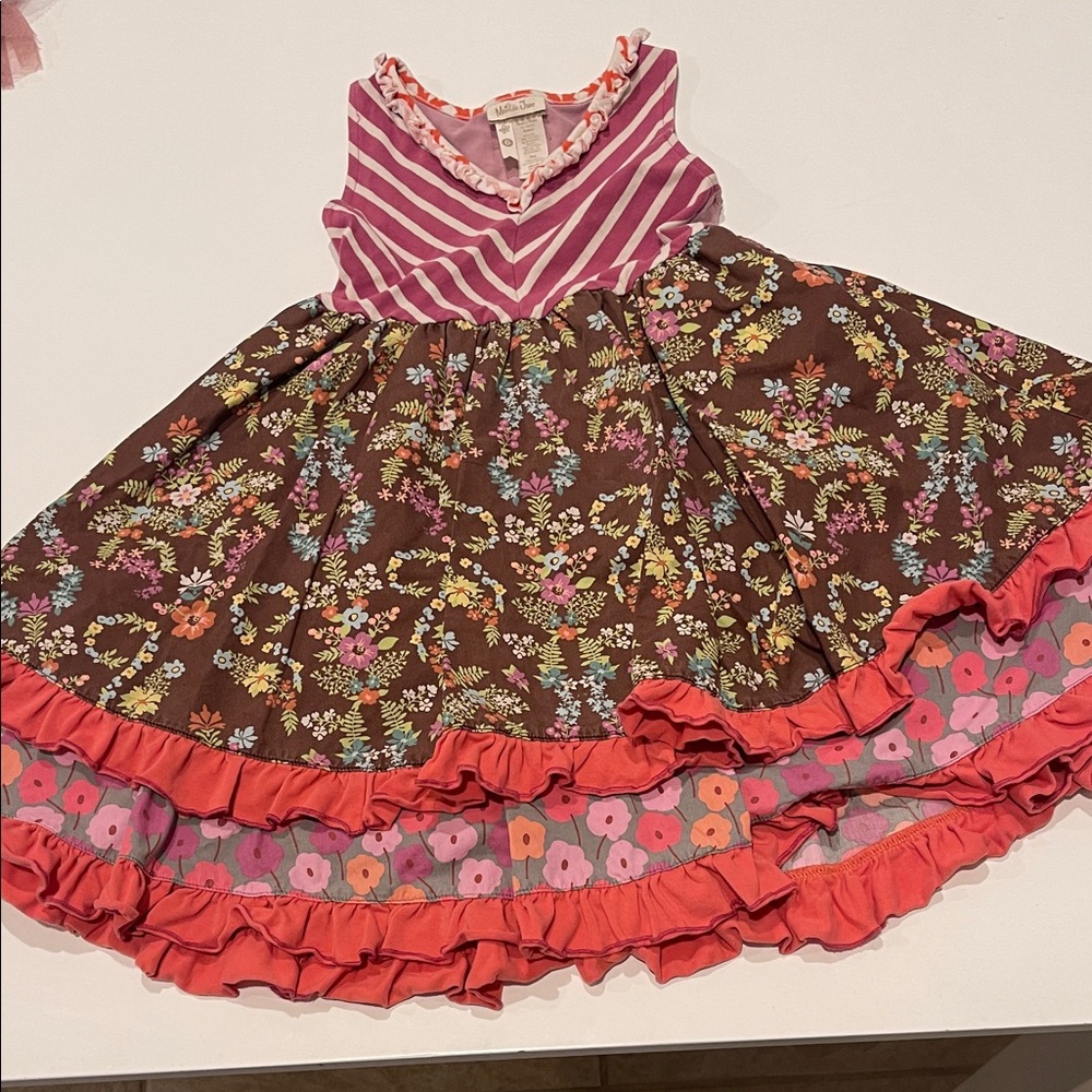 Matilda Jane Pink Striped and Floral Dress